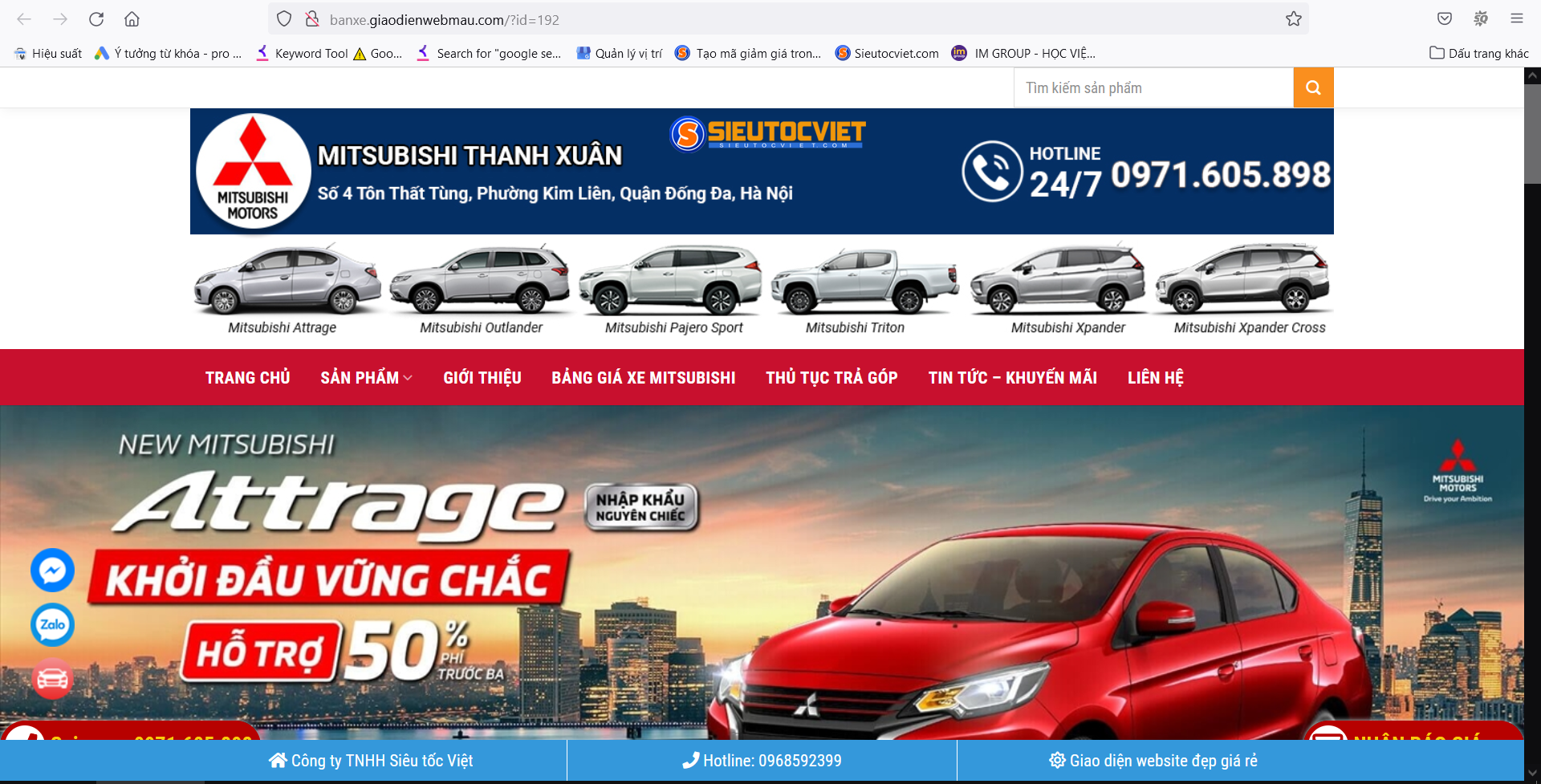Thiết kế website bán xe hơi du lịch