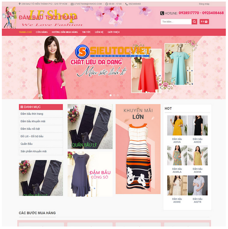 Thiết kế website bán hàng quần áo