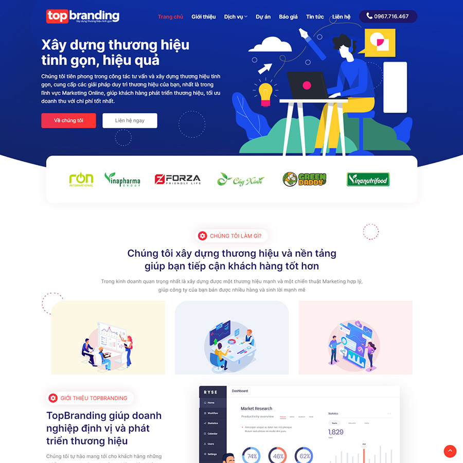 Mẫu giao diện dịch vụ quảng cáo – marketing
