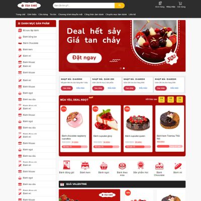 Mẫu giao diện bán bánh ngọt đẹp
