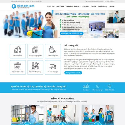 Mẫu giao diện dịch vụ dọn vệ sinh
