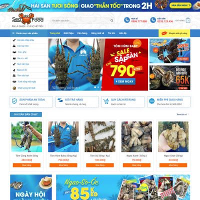 Mẫu giao diện bán hải sản