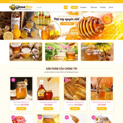 Mẫu giao diện bán mật ong