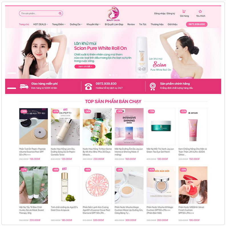 Website mỹ phẩm