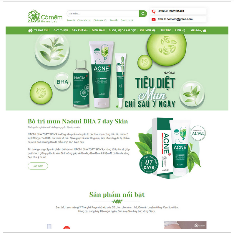 Website mỹ phẩm