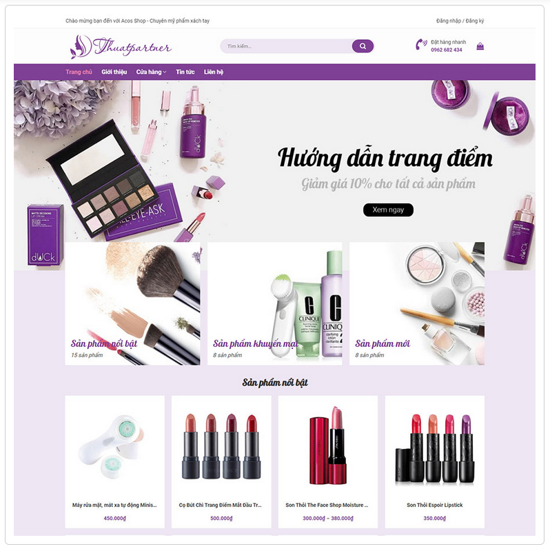Website mỹ phẩm