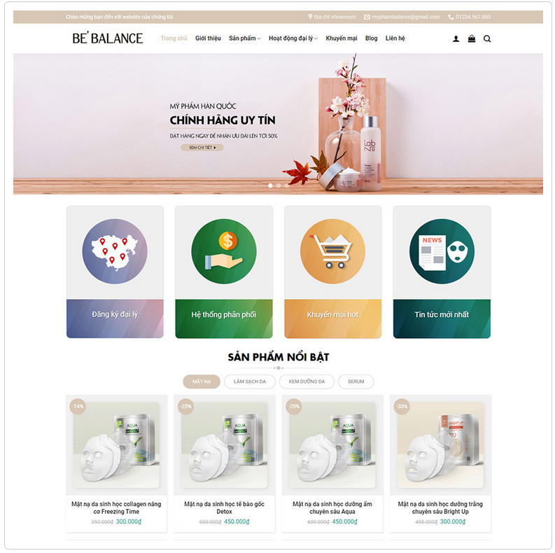 Website mỹ phẩm