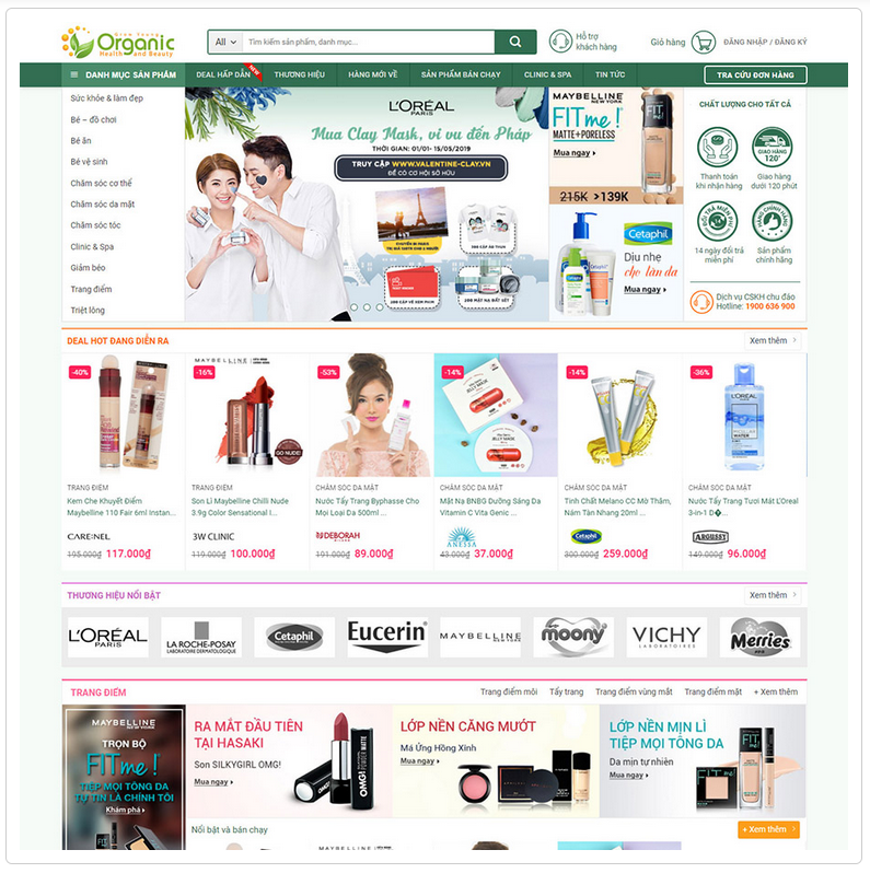Website mỹ phẩm